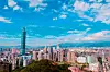 Cityscape of Taipei under the blue sky