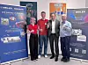 (Vlnr) Krista Dewes, Leiterin des Mechanik-Teams bei High-Voltage Motorsports, ihr Kommilitone Stefan Kraus, Michael Eisler, geschäftsführender Gesellschafter sowie Stefan Sommerfeld, Leiter Technologie, beide Weiler Werkzeugmaschinen GmbH.
